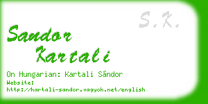 sandor kartali business card